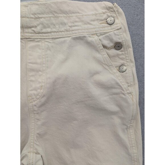 Old Navy Overalls Womens 6 Beige 100% Cotton Utility Bib Workwear Casual Comfort - Picture 4 of 13